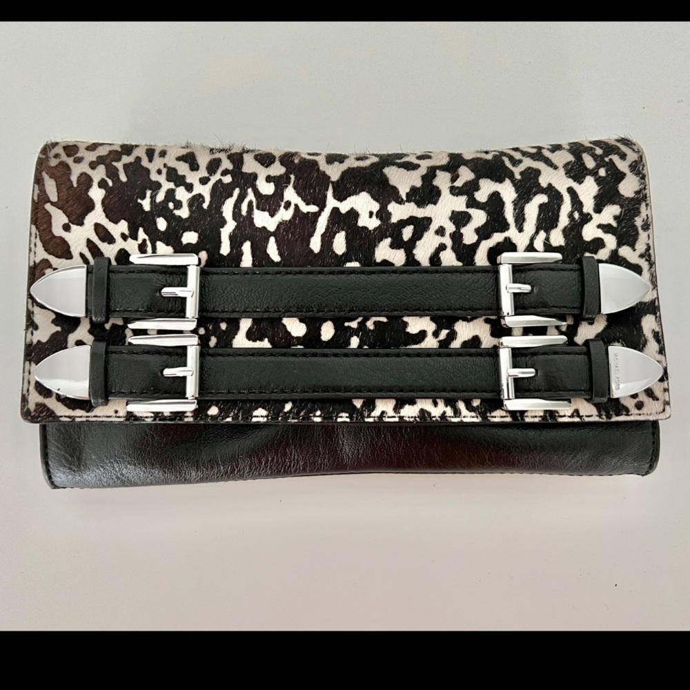 Michael Kors Black Faux Fur Clutch